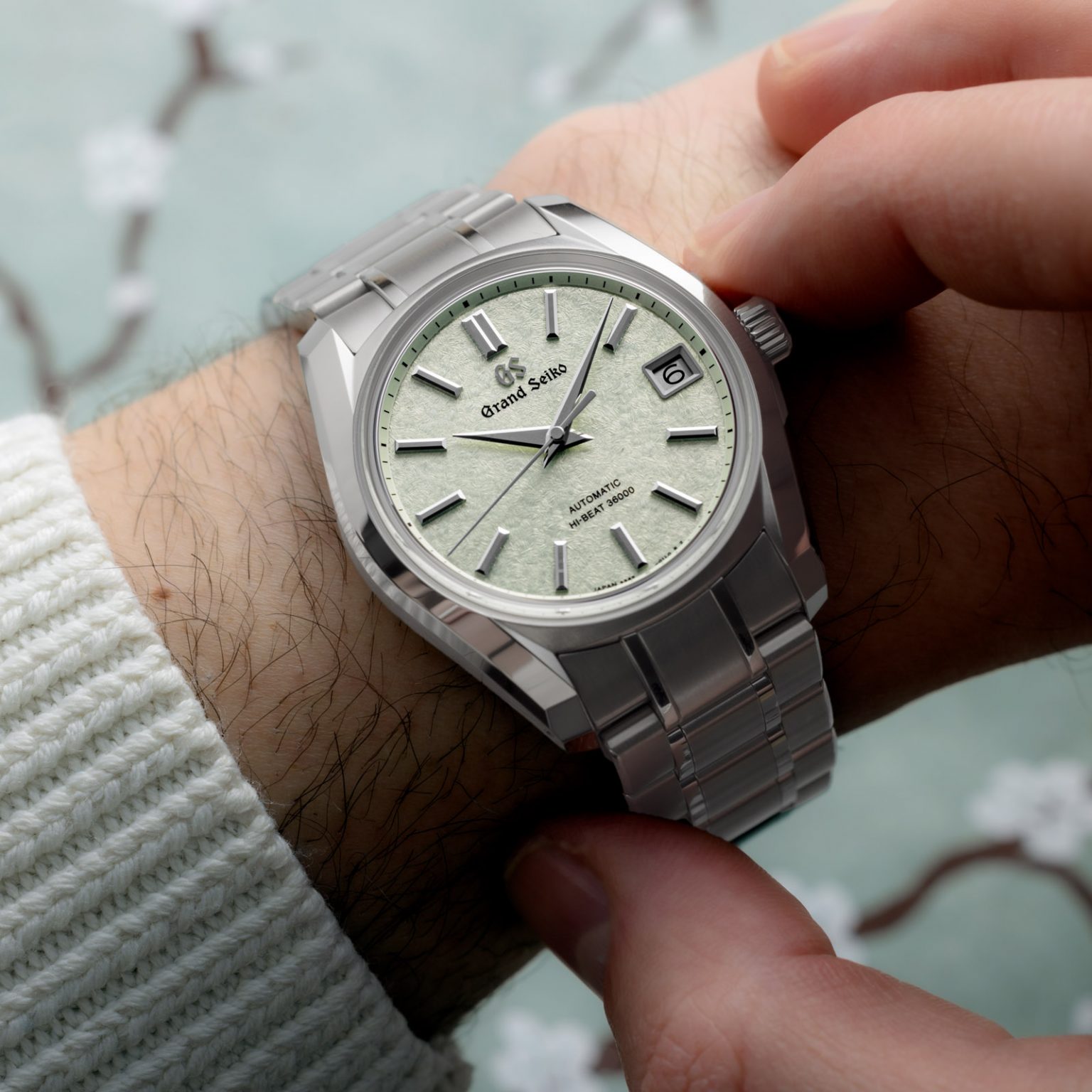 Grand Seiko Heritage 62GS Hi-Beat Green Dial SBGH343 Watch Wrist
